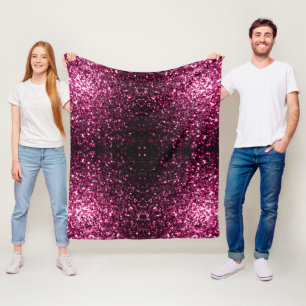 Donker roze namaak glanzende glitter vonken fleece deken