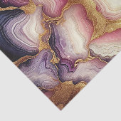 Donker Roze Paars Goud Marmer Tissuepapier (Detail)