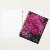 Donker Roze Pioen Dromen aangepaste tekst & initia Planner (Display)