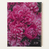 Donker Roze Pioen Dromen aangepaste tekst & initia Planner (Achterkant)