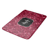 Donker roze rood magenta nepschitterende Monogram Badmat (Gekanteld)