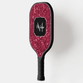 Donker roze rood magenta nepschittering Monogram Pickleball Paddle (Links)