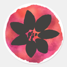 Donker Roze Tropische Bloem Ronde Sticker