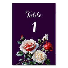 Donker  roze witte rode rozen bloemenbruiloft kaart