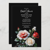 Donker  roze witte rode rozen vrijgezellenfeest kaart (Voorkant / Achterkant)