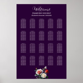 Donker  roze witte rode rozen zitkaart poster