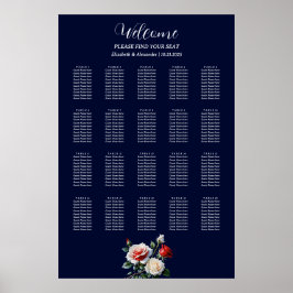 Donker  roze witte rode rozen zitkaart poster
