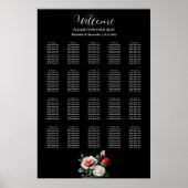 Donker  roze witte rode rozen zitkaart poster (Voorkant)