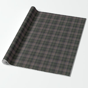 Donker ruitpatroon bosgroen koolzwart cadeaupapier