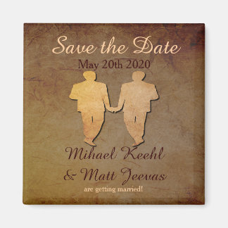 Donker rustiek Save the Date Magnet Gay Wedding