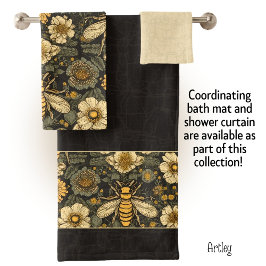Donker Rustieke  Bijen en Bloemen Bloemen Bad Handdoek