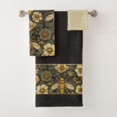 Donker Rustieke Bijen en Bloemen Bloemen Bad Handdoek (Insitu)