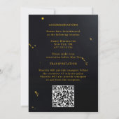 Donker Rustieke Herfst Bloemen Elegante Huwelijk Kaart (Achterkant)