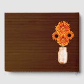 Donker Rustisch Sinaasappel Floral Mason Jar Weddi Gastenboek (Achterkant)