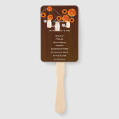 Donker Rustisch Sinaasappel Floral Mason Jars Wedd Handwaaier (Voorkant)