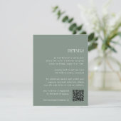 Donker Sage Groen | Alles-in-één bruiloft Details Informatiekaartje (Staand voorkant)