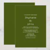 Donker Sage Groen Zwart Eenvoudig Minimal Cool Wed Kaart (Voorkant / Achterkant)