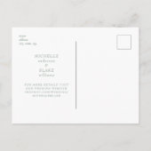 Donker Sage Paar Foto Bruiloft Save the Date Briefkaart (Achterkant)