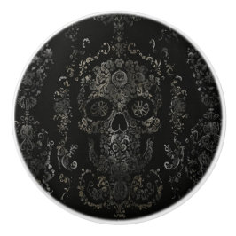 Donker  schedelontwerp keramische knop