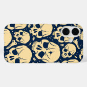 Donker Schedelpatroon  Case-Mate iPhone Case (Achterkant (horizontaal))