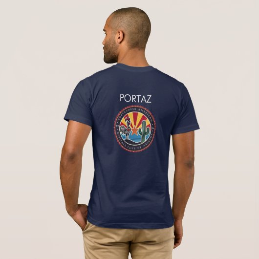 Donker Shirt met PortAz logo aan voor- en achterka (Achterkant volledig)