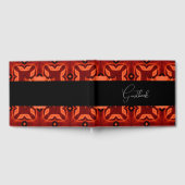 Donker Sinaasappel Abstract Patroon Wedding Gastenboek (Volledig)