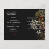 Donker  sinaasappel Bloemen Bewaar de datum Aankondigingskaart (Achterkant)