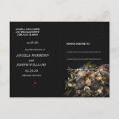 Donker  sinaasappel Bloemen Bewaar de datum Ann Aankondigingskaart (Achterkant)