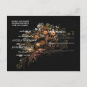 Donker sinaasappel Bloemen Bewaar de datum Ann Aankondigingskaart (Achterkant)