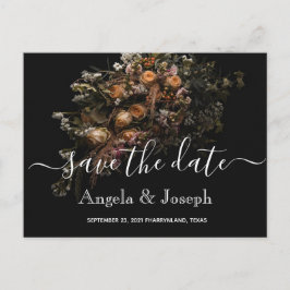 Donker  sinaasappel Bloemen Bewaar de datum Ann Aankondigingskaart