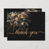 Donker sinaasappel Bloemen Dank u Briefkaart (Voorkant / Achterkant)