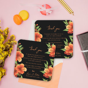 Donker Sinaasappel Bloemen Trendy Bloemen Huwelijk Bier Onderzetter