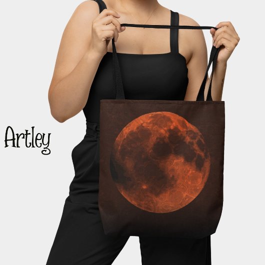 Donker Sinaasappel Copper Moon Graphic Tote Bag