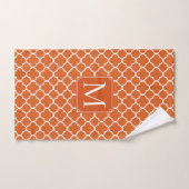 Donker Sinaasappel Quatrefoil - Monogram Bad Handdoek (Handdoek)
