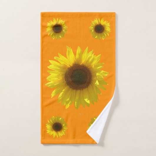 Donker Sinaasappel - Zonnebloem Bad Handdoek (Handdoek)