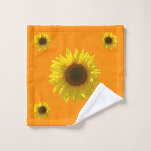 Donker Sinaasappel - Zonnebloem Bad Handdoek (Wasdoekje)