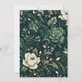 Donker smaragdgroene bloem kaart (Achterkant)