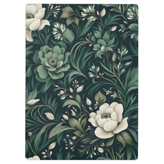 Donker smaragdgroene bloem klembord (Achterkant)