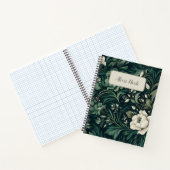 Donker smaragdgroene bloem notitieboek (Binnen)
