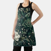 Donker smaragdgroene bloem schort (Insitu)