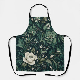 Donker smaragdgroene bloem schort