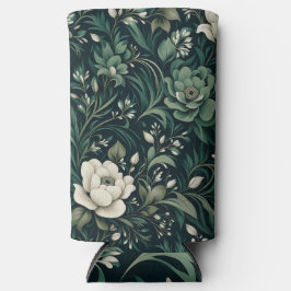 Donker smaragdgroene bloem seltzer blikjeskoeler