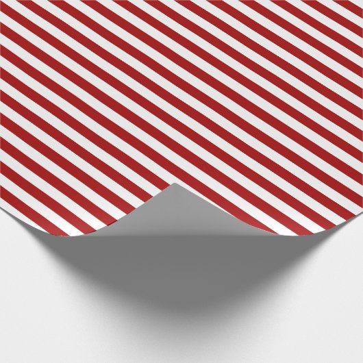 Donker Snoep Appelrood en witte strepen Cadeaupapier (Hoek)