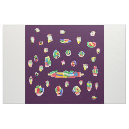 Donker spiritueel paarse met kunst patroon brokken stof