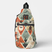 Donker spookpatroon sling bag (Voorkant)