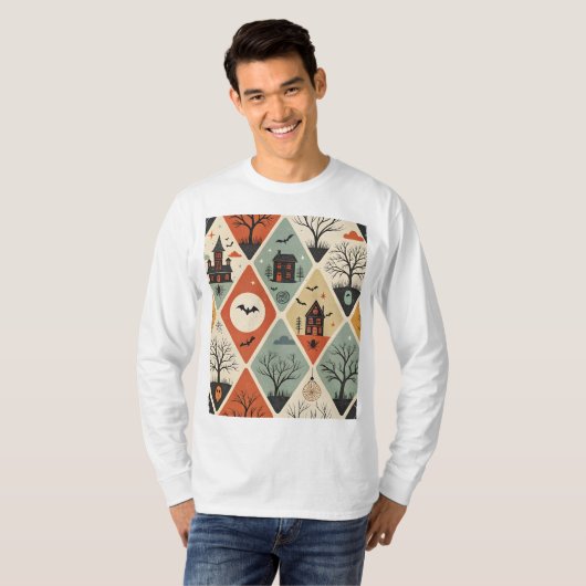 Donker spookpatroon t-shirt (Voorkant volledig)