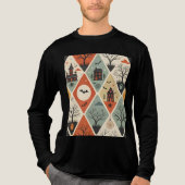 Donker spookpatroon Tri-Blend shirt (Voorkant volledig)