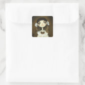 Donker sprookje karakter 1 vierkante sticker (Tas)