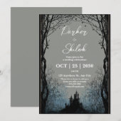 Donker Sprookjesbos bruiloft uitnodiging (Voorkant / Achterkant)
