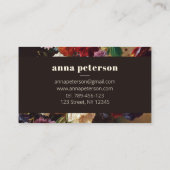 Donker Stijlvol Elegant Chique weelderige bloemist Visitekaartje (Achterkant)